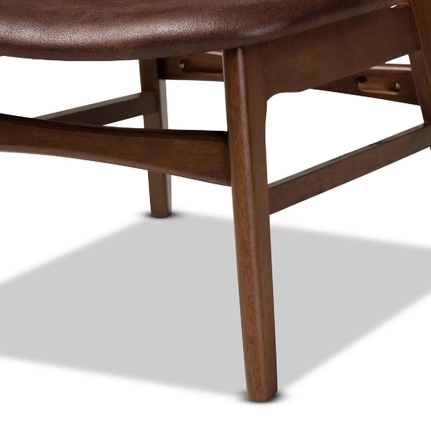 Luxury Brown Leather Accent Chair Modern Italian Style for Villa