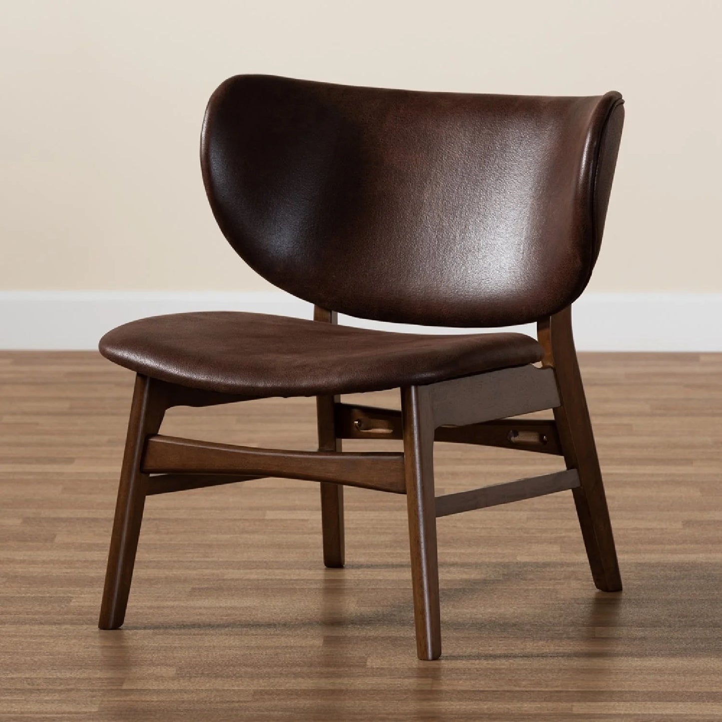 Luxury Brown Leather Accent Chair Modern Italian Style for Villa
