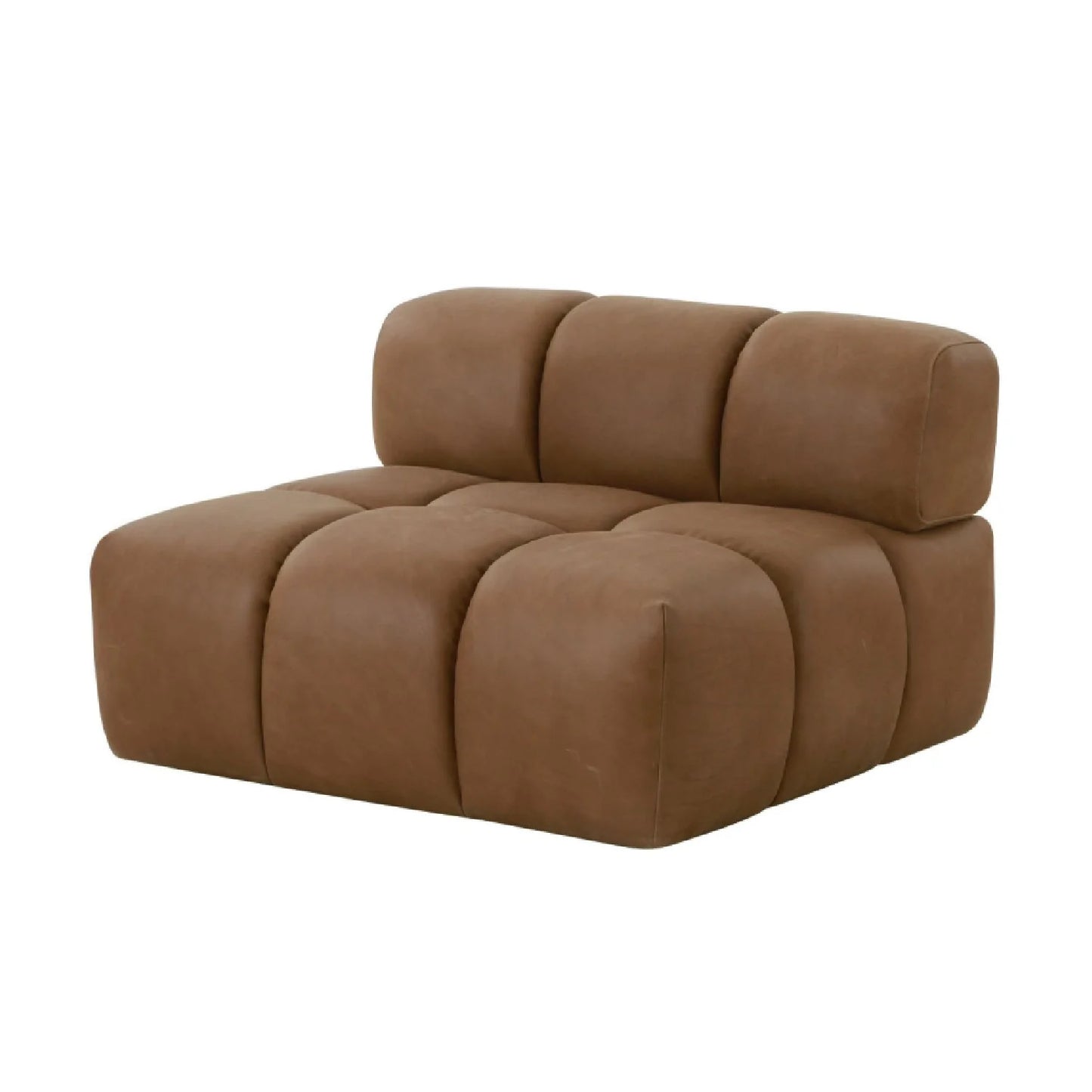 Luxury Brown Leather Armless Chair Modern Italian Style for Villa