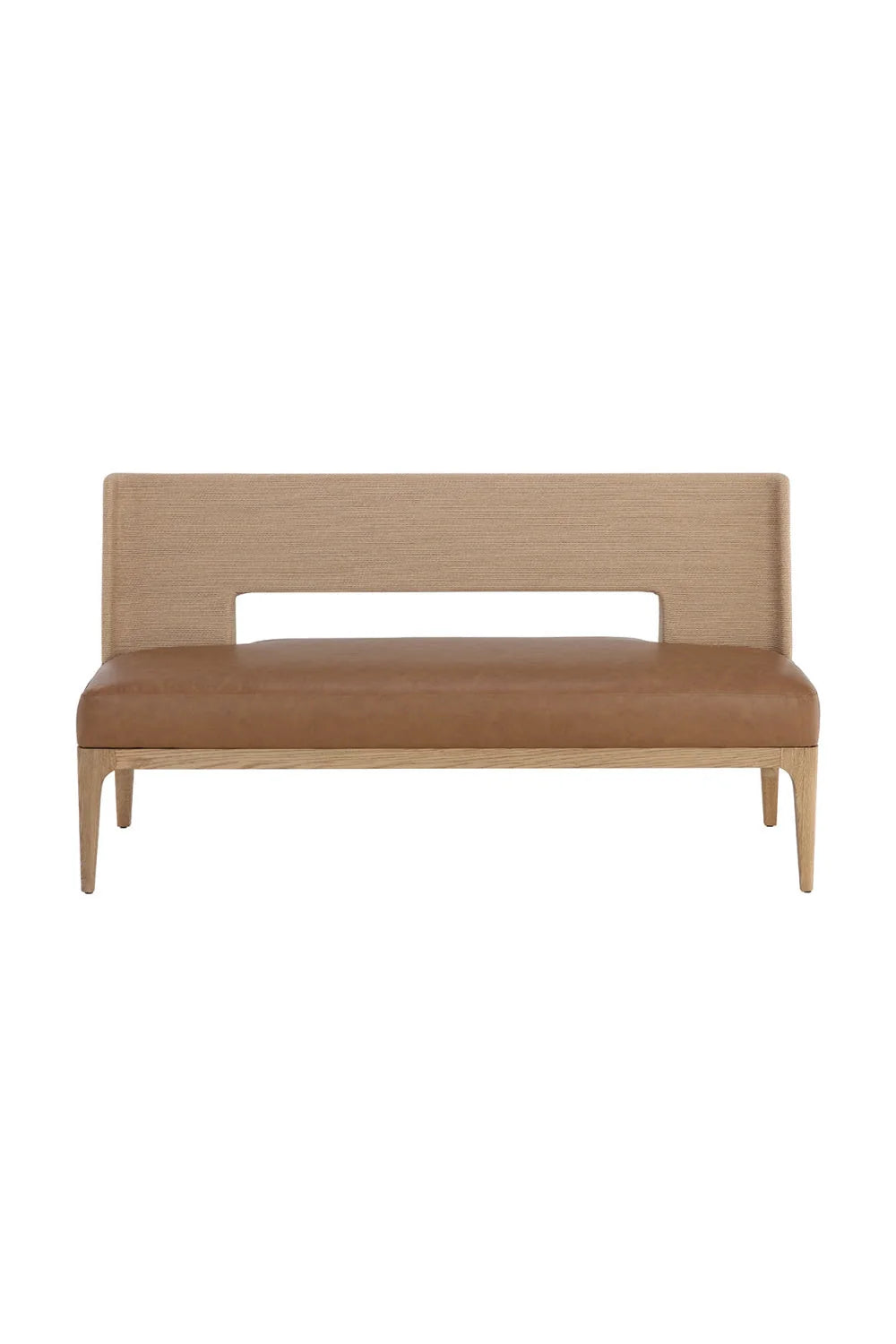 Luxury Brown Leather Banquette Bench European Style for Villa