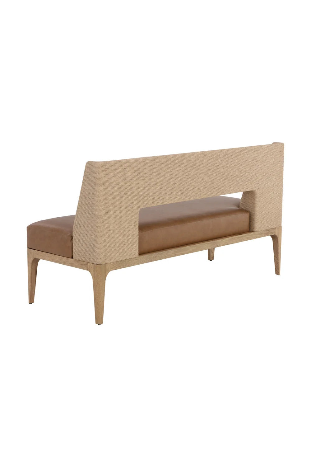 Luxury Brown Leather Banquette Bench European Style for Villa
