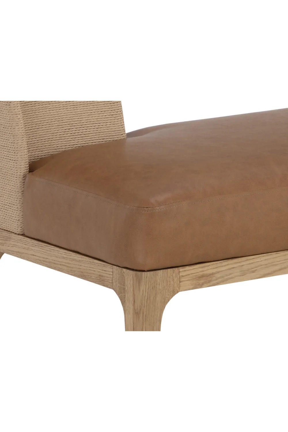 Luxury Brown Leather Banquette Bench European Style for Villa