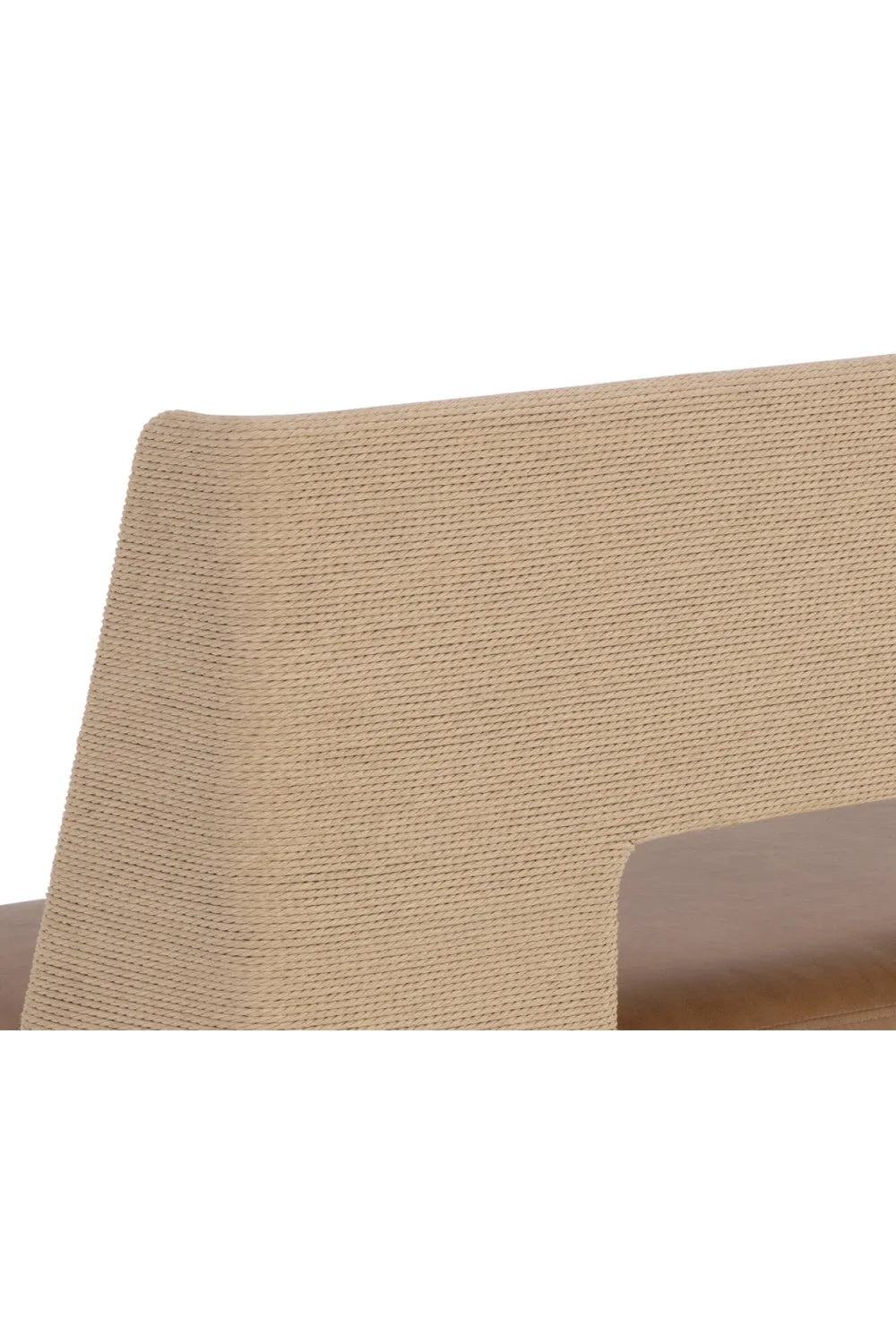 Luxury Brown Leather Banquette Bench European Style for Villa