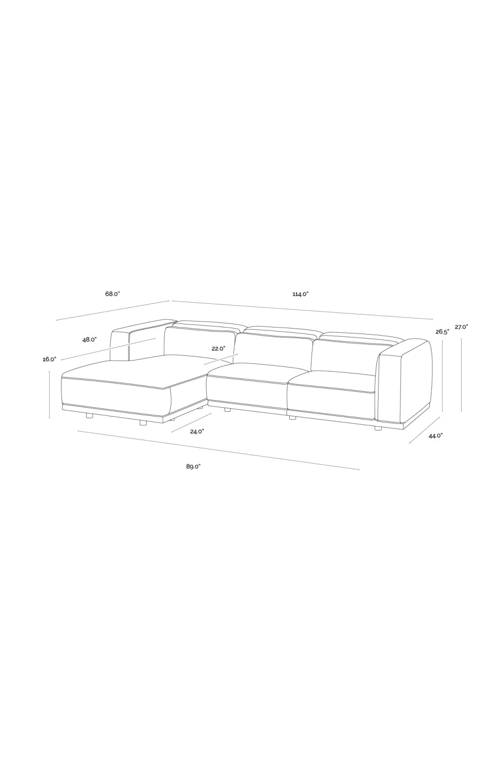 Luxury Brown Leather Chaise Sofa Modern Italian Style for Villa