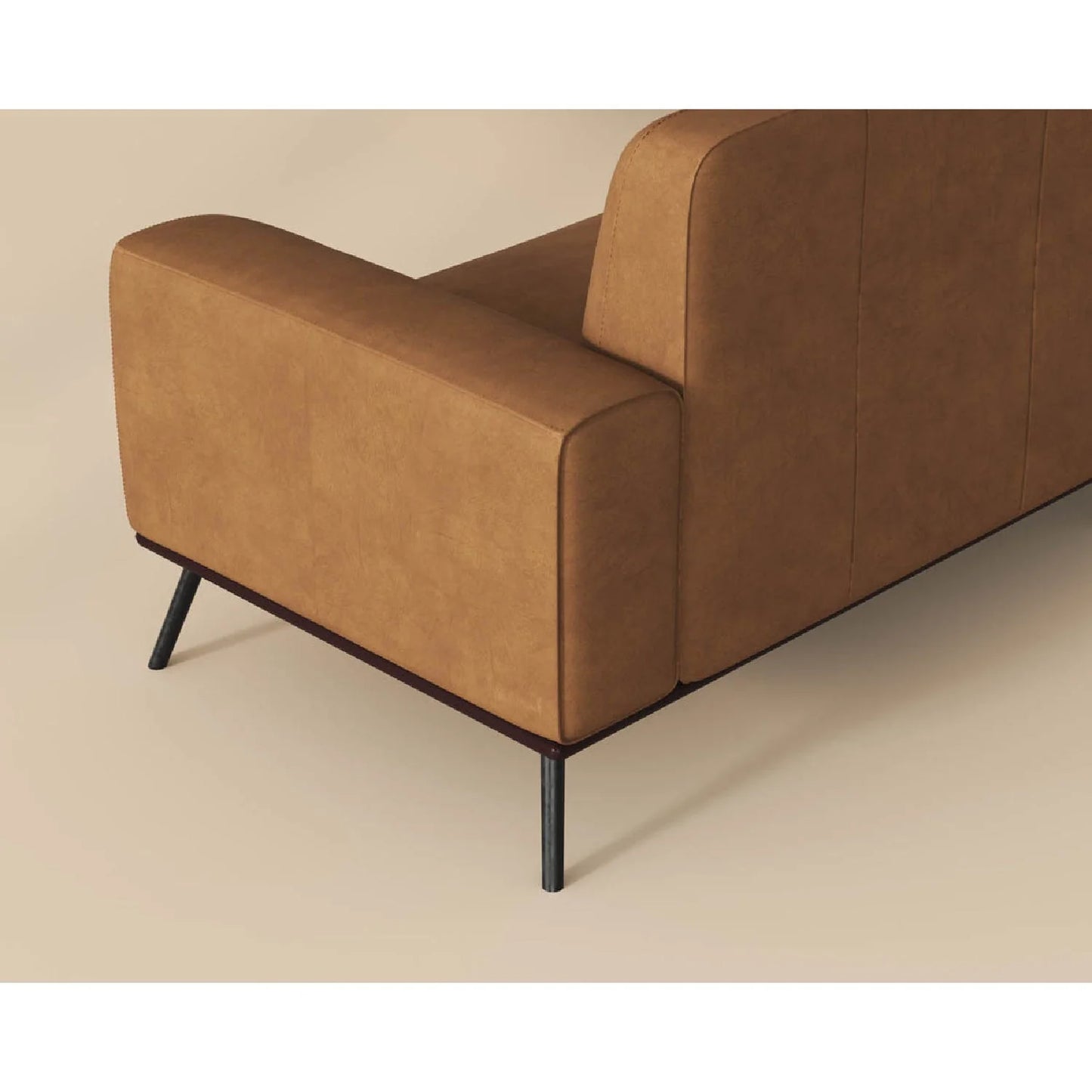 Luxury Brown Leather Chaise Sofa Modern Italian Style for Villa