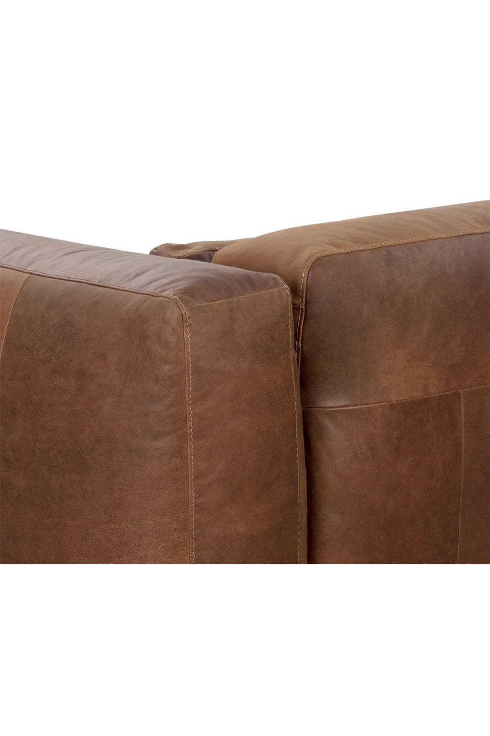 Luxury Brown Leather Chaise Sofa Modern Italian Style for Villa
