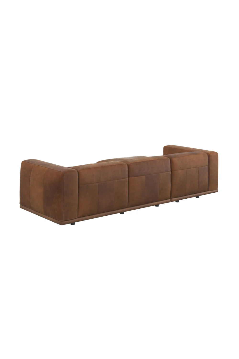 Luxury Brown Leather Chaise Sofa Modern Italian Style for Villa