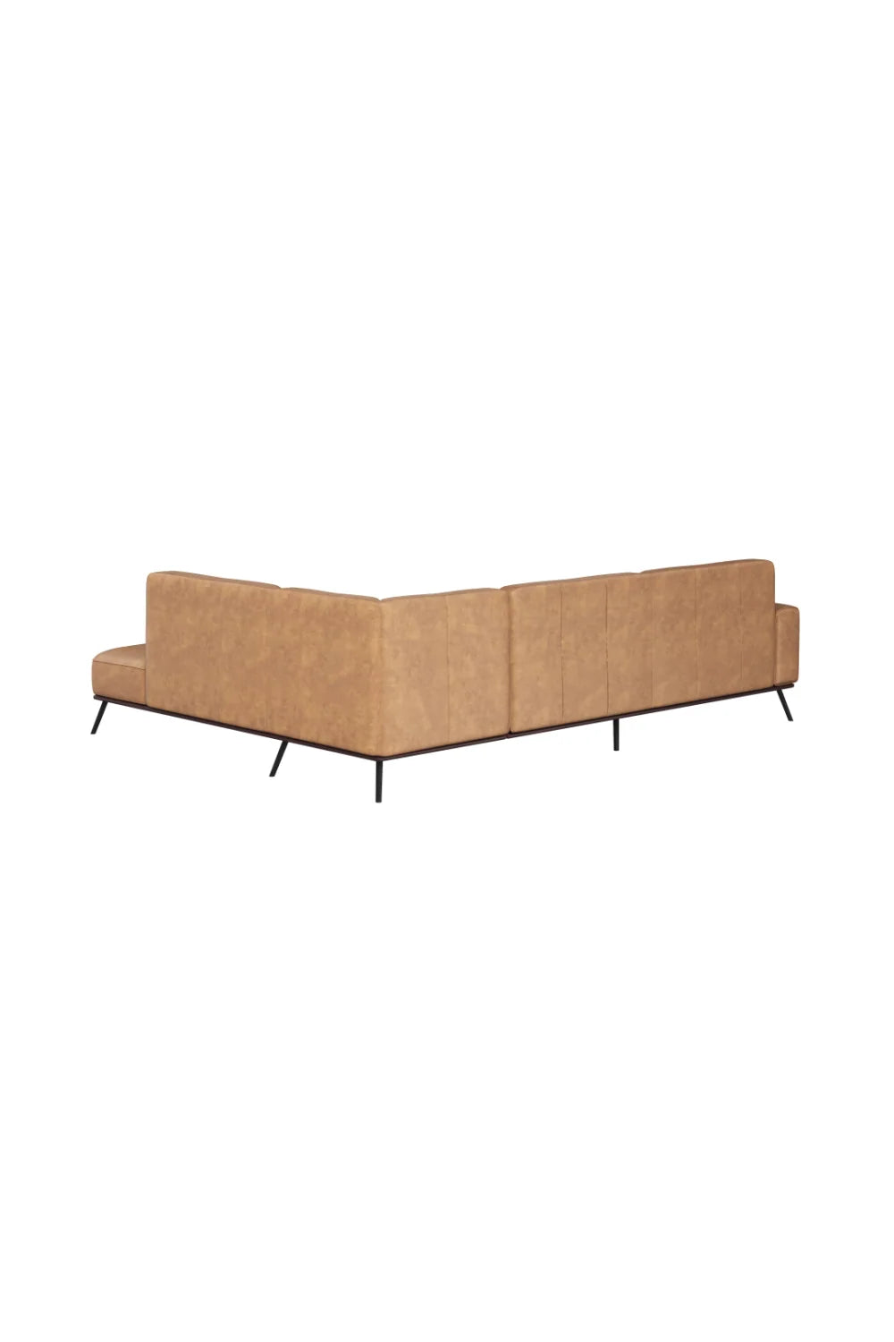 Luxury Brown Leather Chaise Sofa Modern Italian Style for Villa
