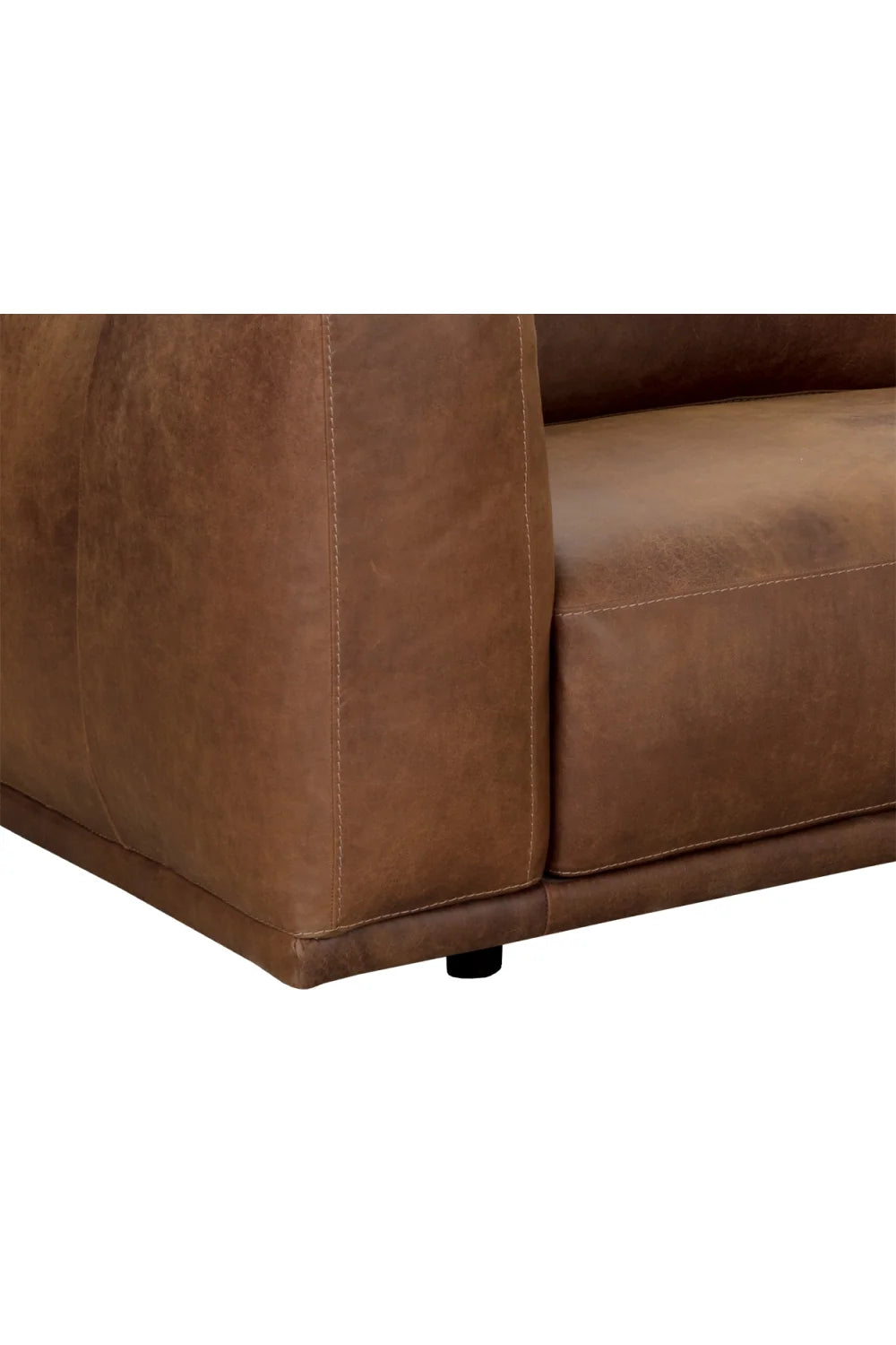 Luxury Brown Leather Chaise Sofa Modern Italian Style for Villa