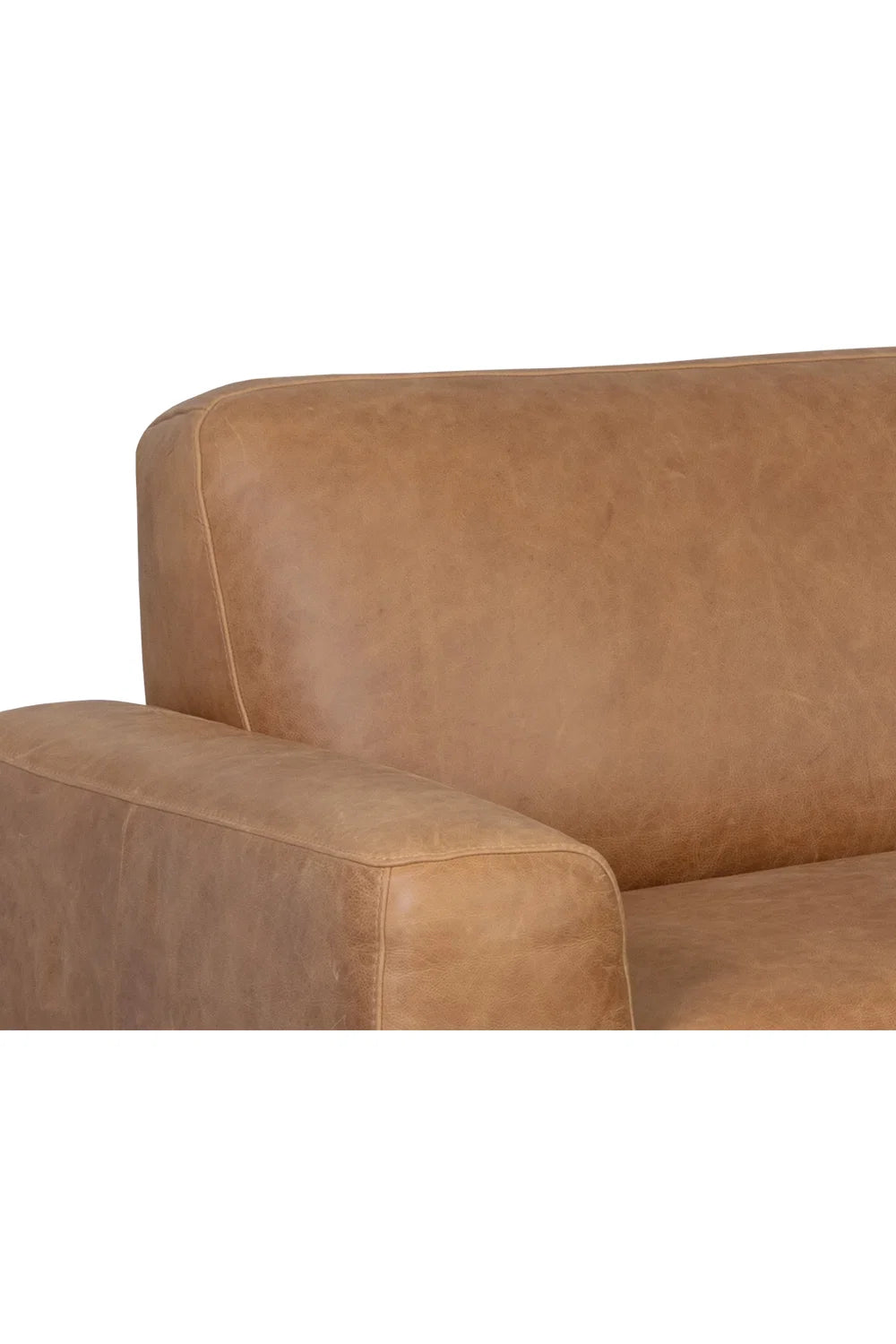 Luxury Brown Leather Chaise Sofa Modern Italian Style for Villa
