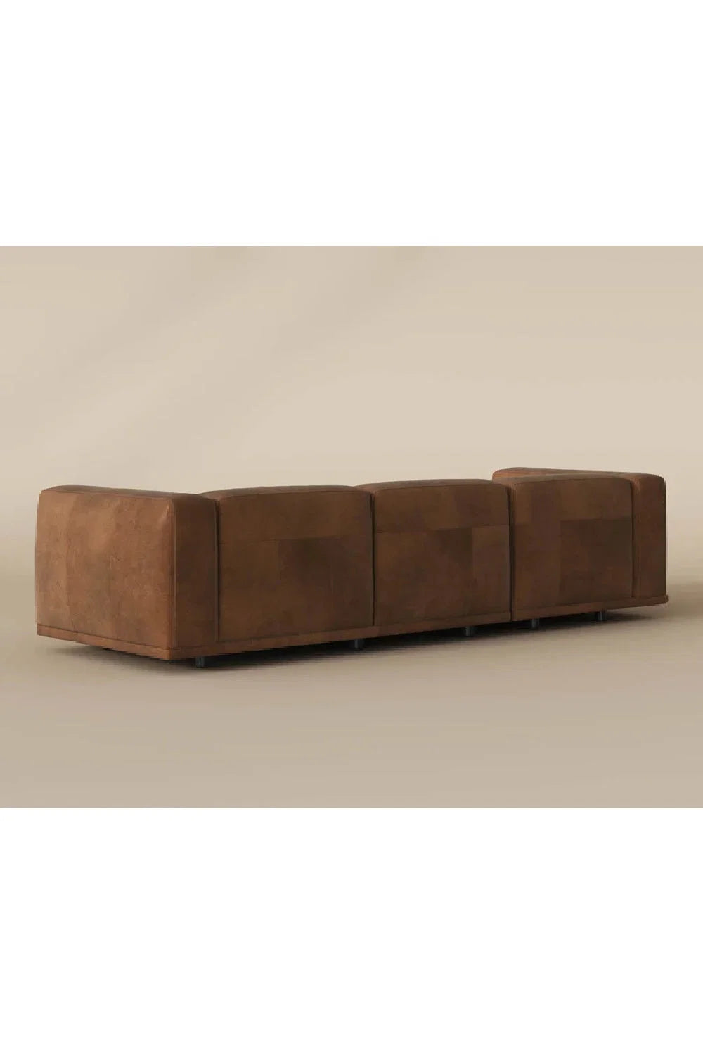 Luxury Brown Leather Chaise Sofa Modern Italian Style for Villa