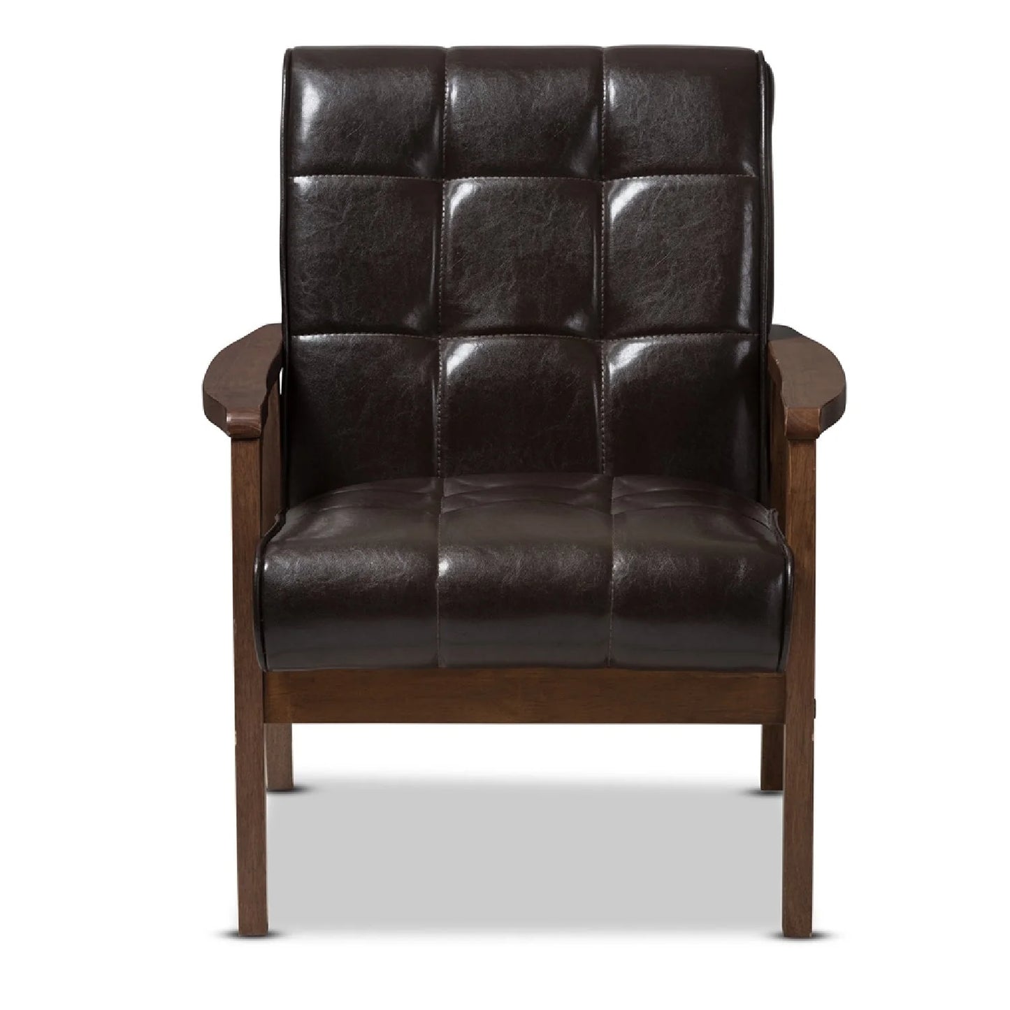 Luxury Brown Leather Club Chair European Style for Villa