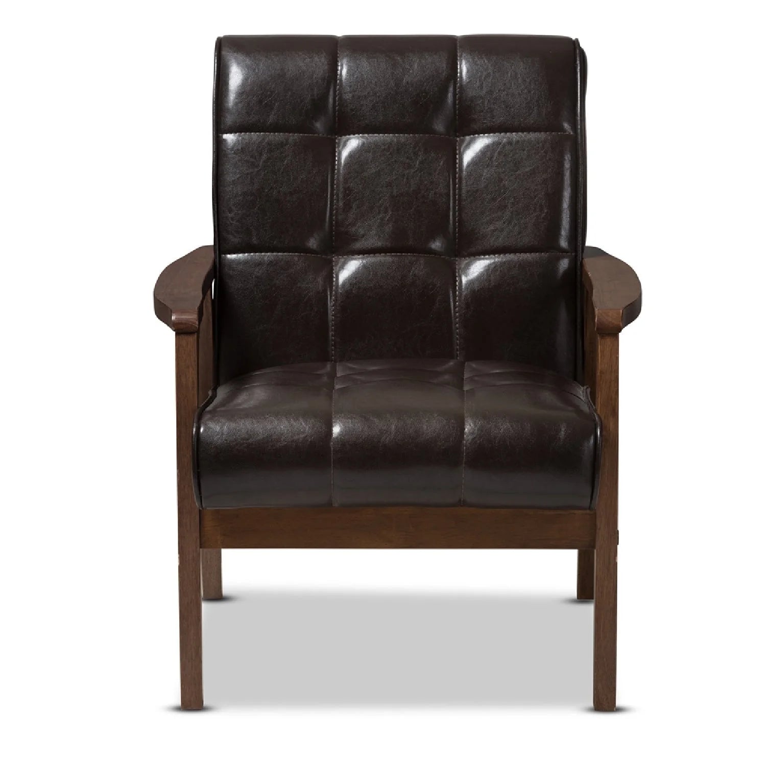 Luxury Brown Leather Club Chair European Style for Villa