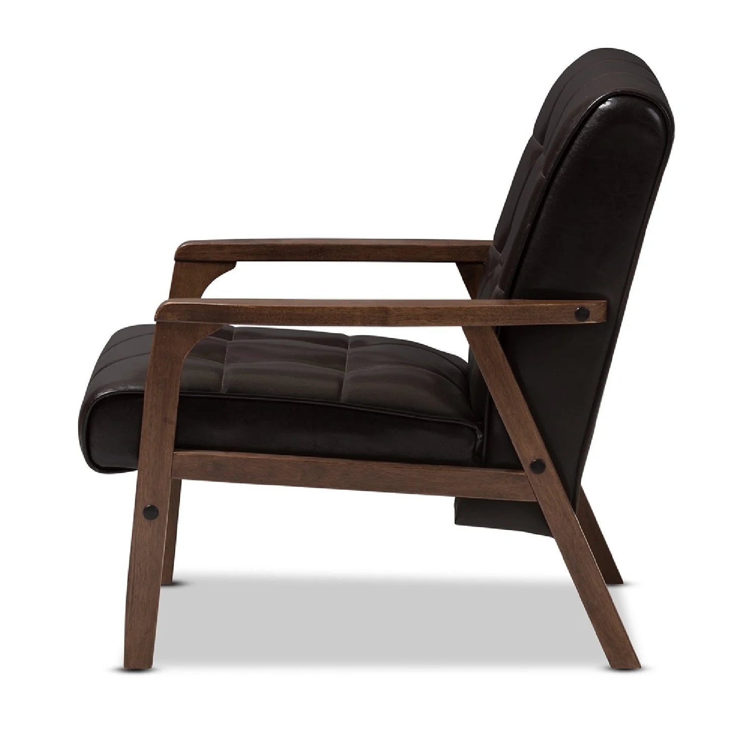 Luxury Brown Leather Club Chair European Style for Villa