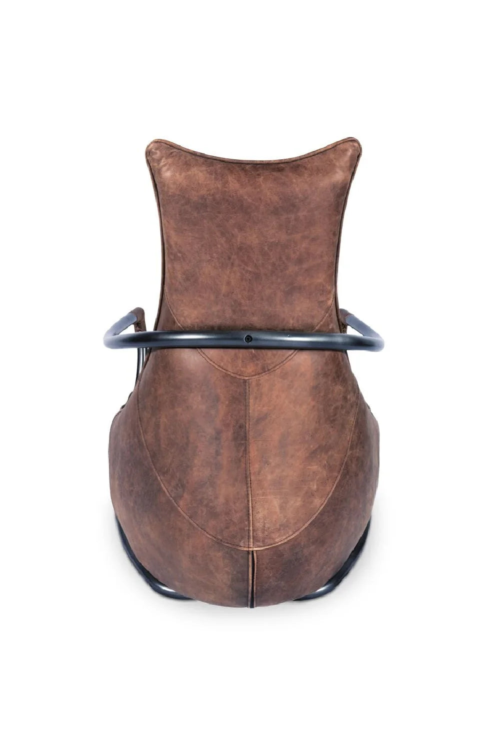 Luxury Brown Leather Club Chair Modern European Style for Villa