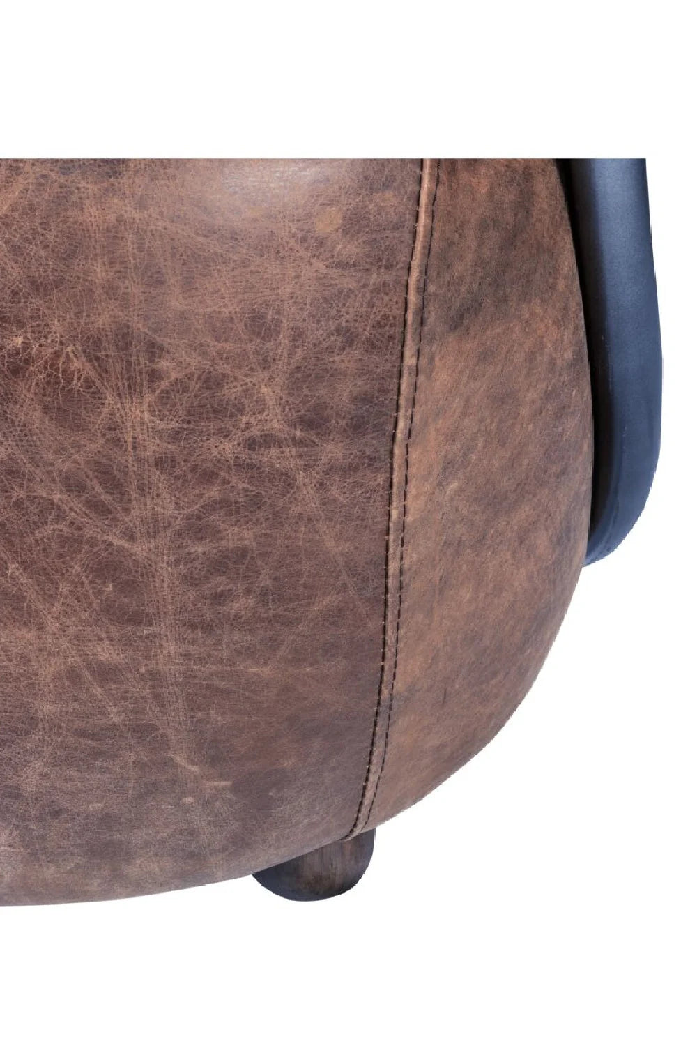 Luxury Brown Leather Club Chair Modern European Style for Villa