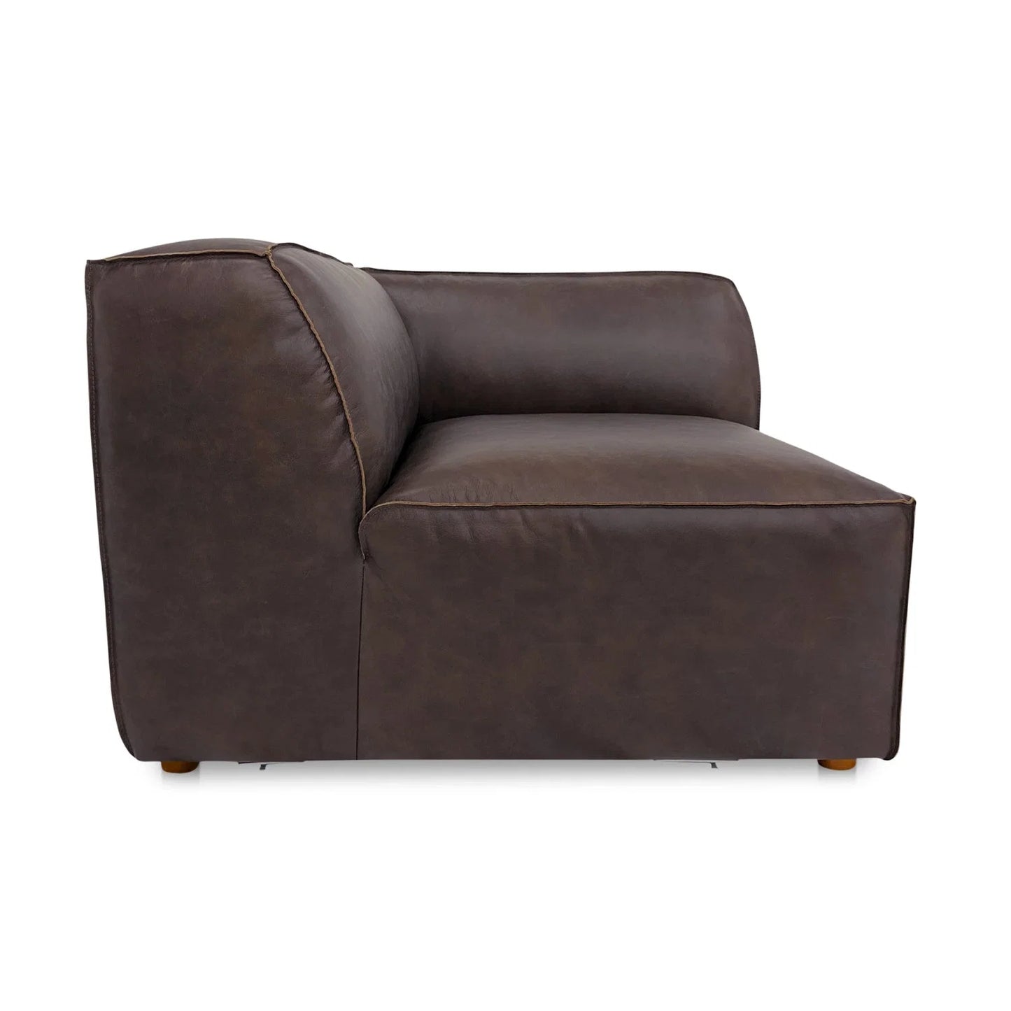 Luxury Brown Leather Corner Chair Modern Italian Style for Villa