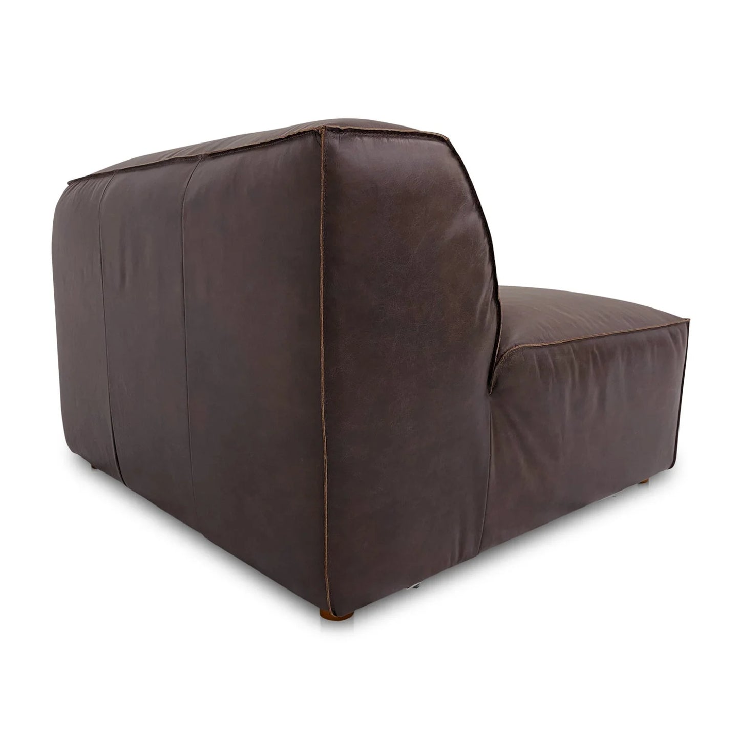 Luxury Brown Leather Corner Chair Modern Italian Style for Villa