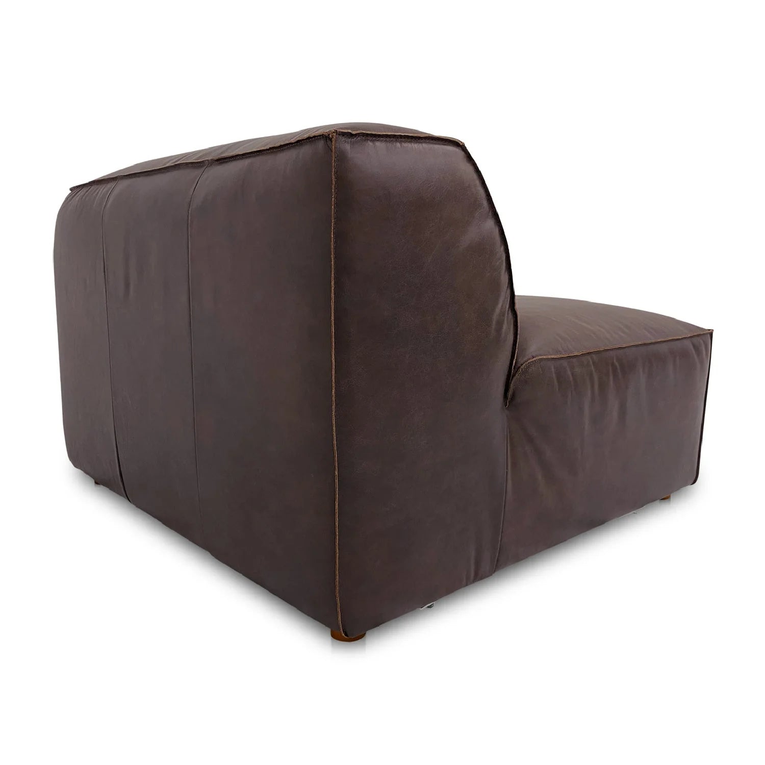 Luxury Brown Leather Corner Chair Modern Italian Style for Villa