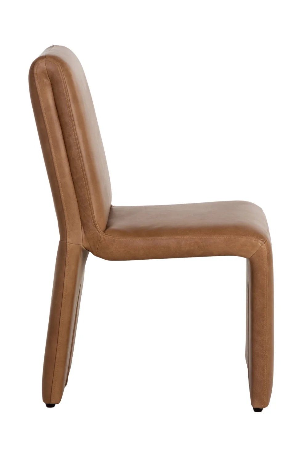 Luxury Brown Leather Dining Chair European Style for Villa
