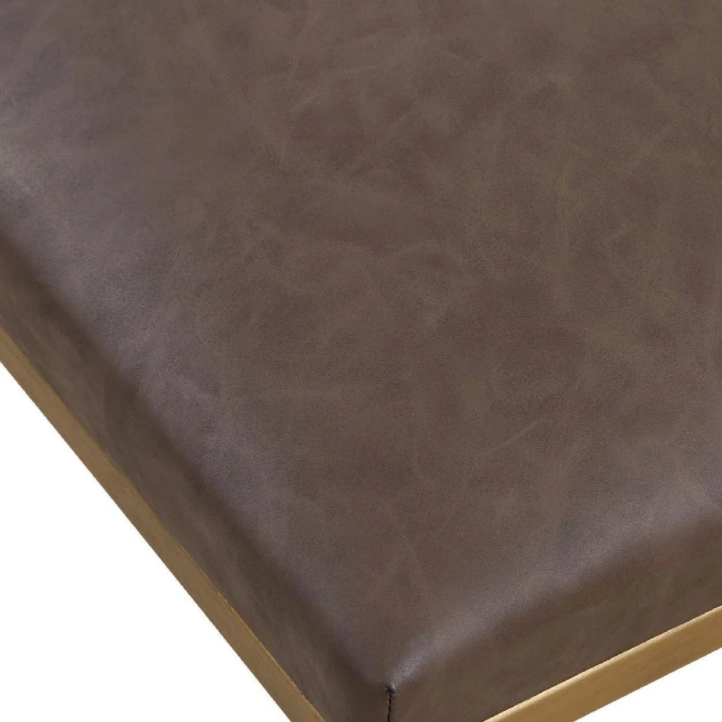 Luxury Brown Leather Inspired Bench European Style for Villa