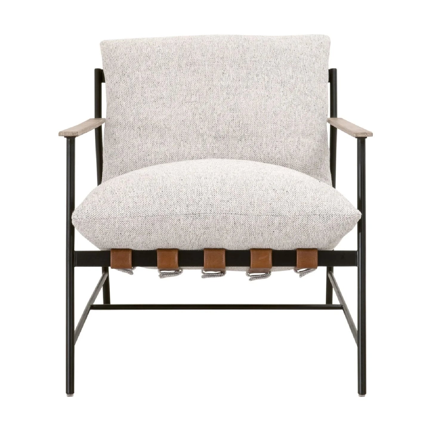 Luxury Brown Leather Lounge Chair Modern European Style for Villa
