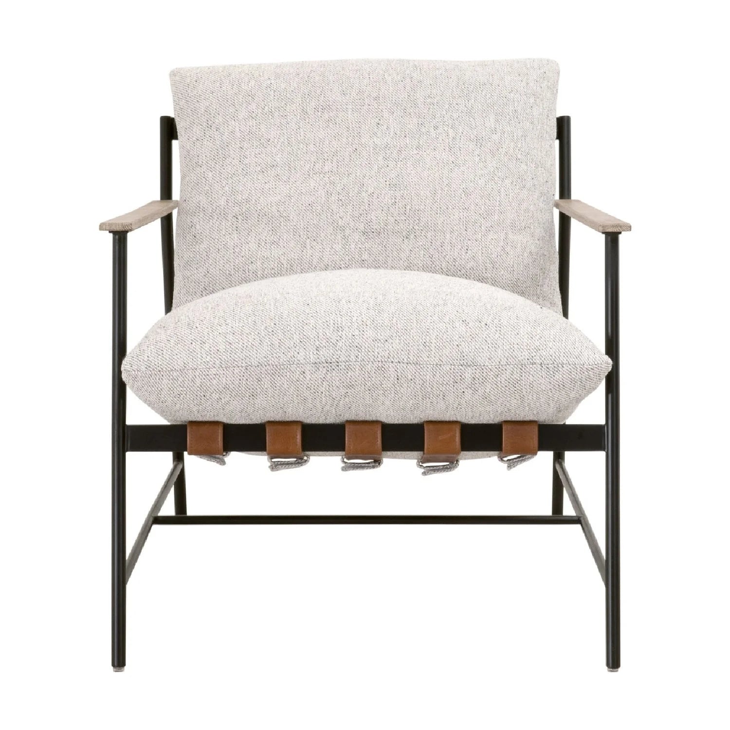 Luxury Brown Leather Lounge Chair Modern European Style for Villa