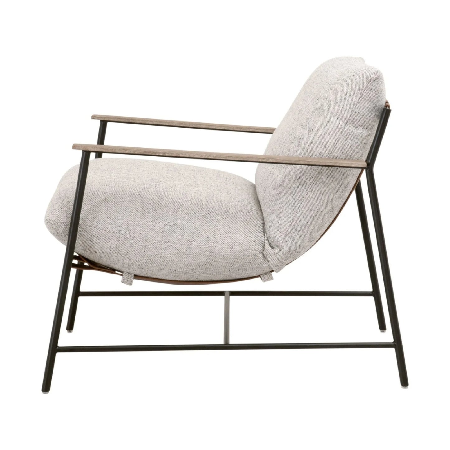 Luxury Brown Leather Lounge Chair Modern European Style for Villa