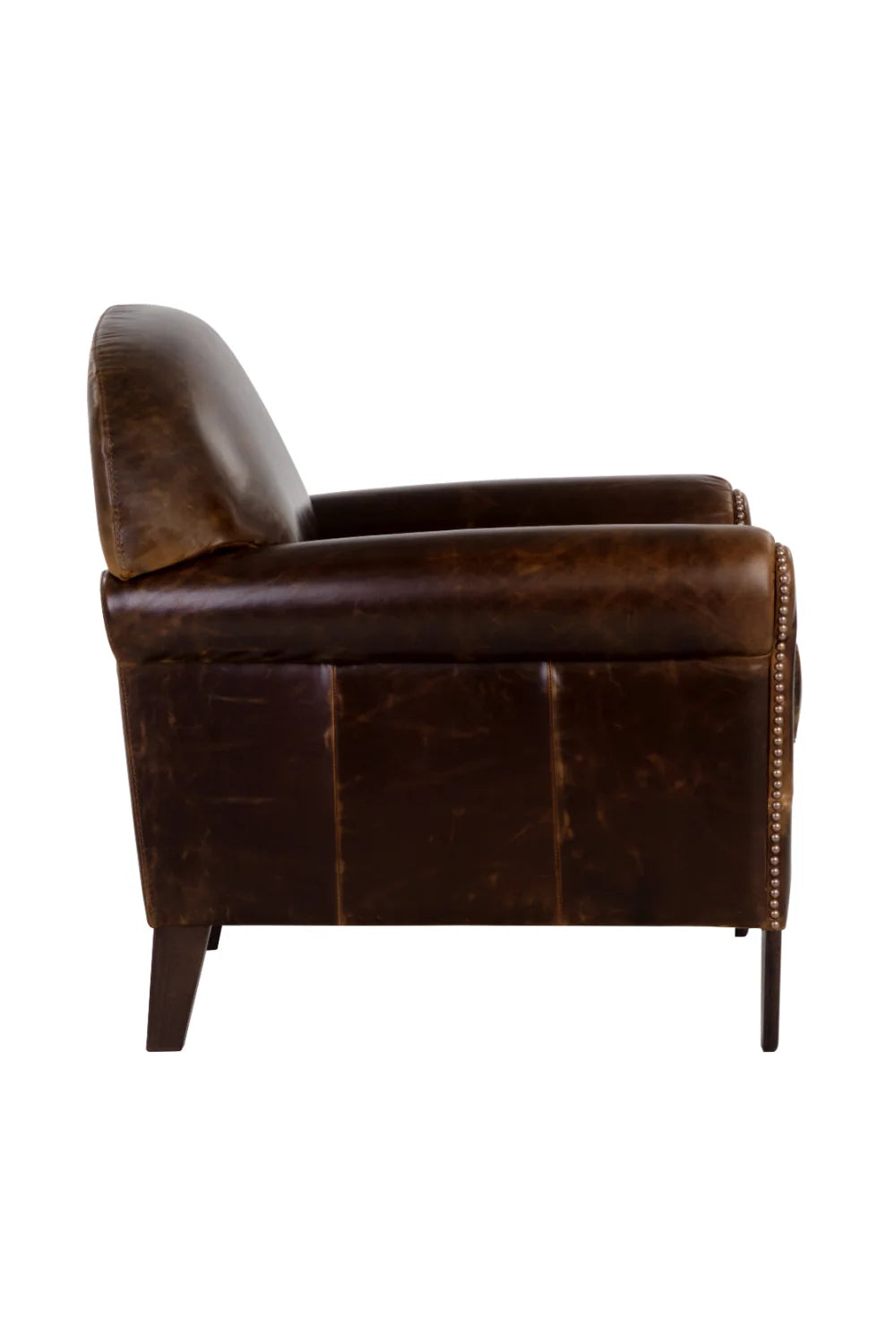 Luxury Brown Leather Lounge Chair Modern European Style for Villa