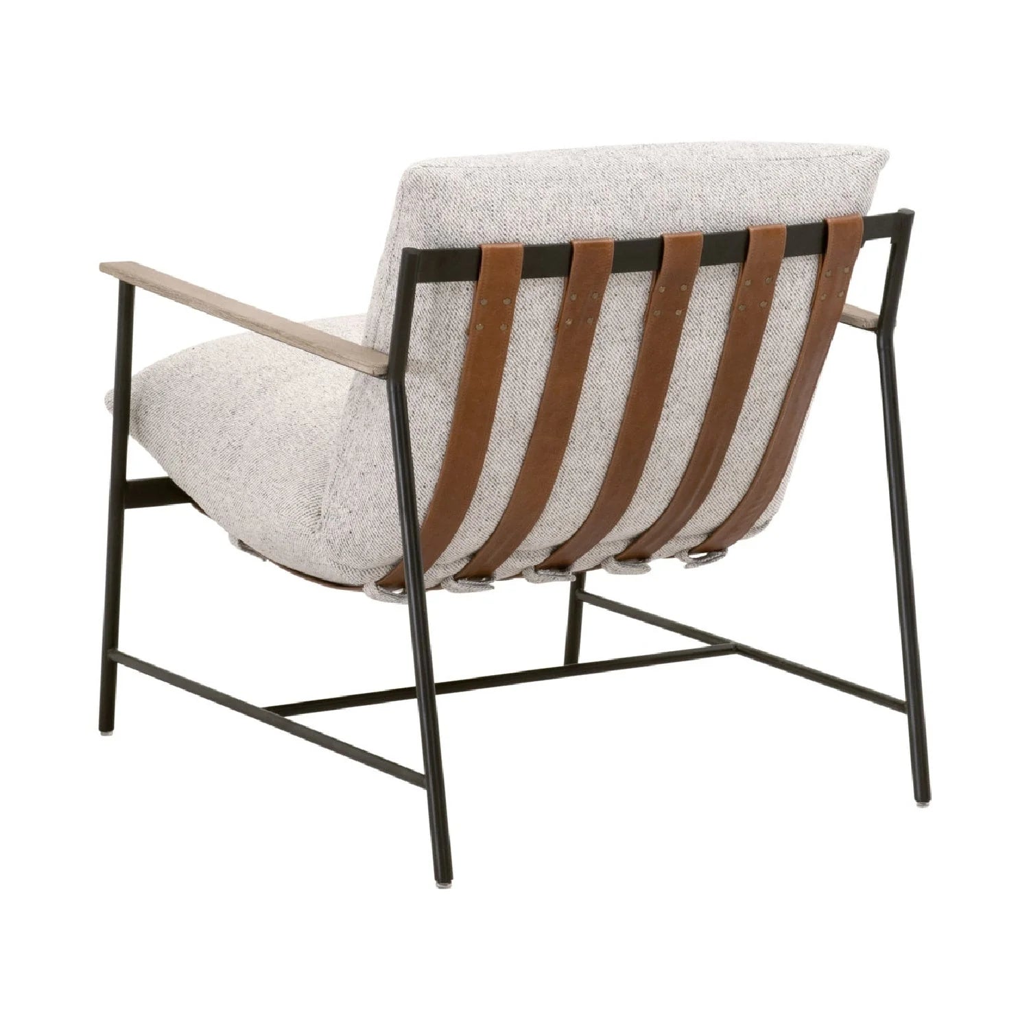 Luxury Brown Leather Lounge Chair Modern European Style for Villa