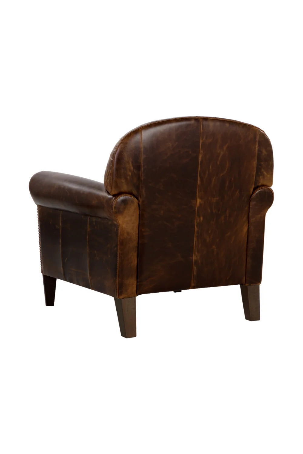 Luxury Brown Leather Lounge Chair Modern European Style for Villa