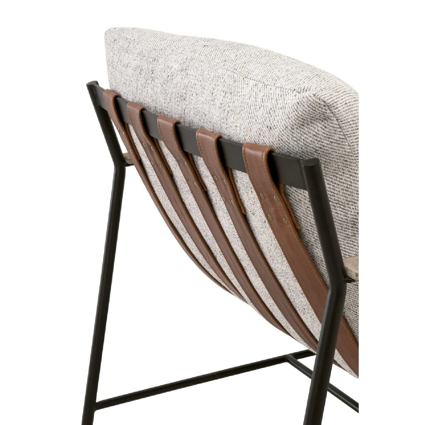 Luxury Brown Leather Lounge Chair Modern European Style for Villa