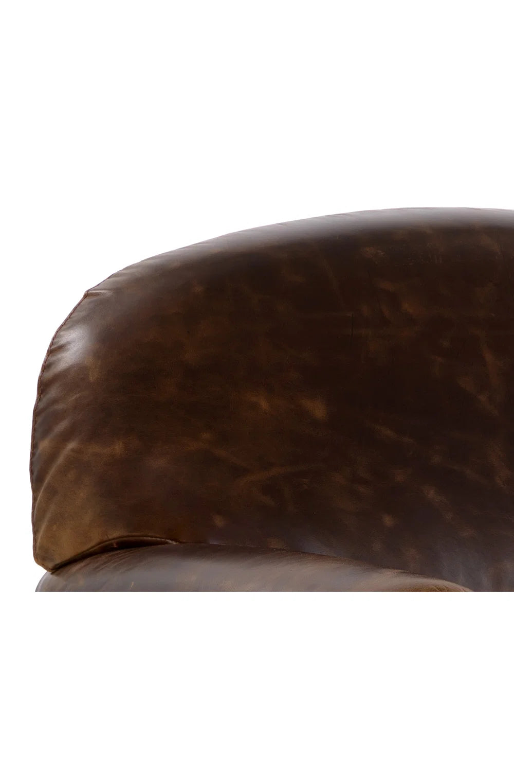 Luxury Brown Leather Lounge Chair Modern European Style for Villa