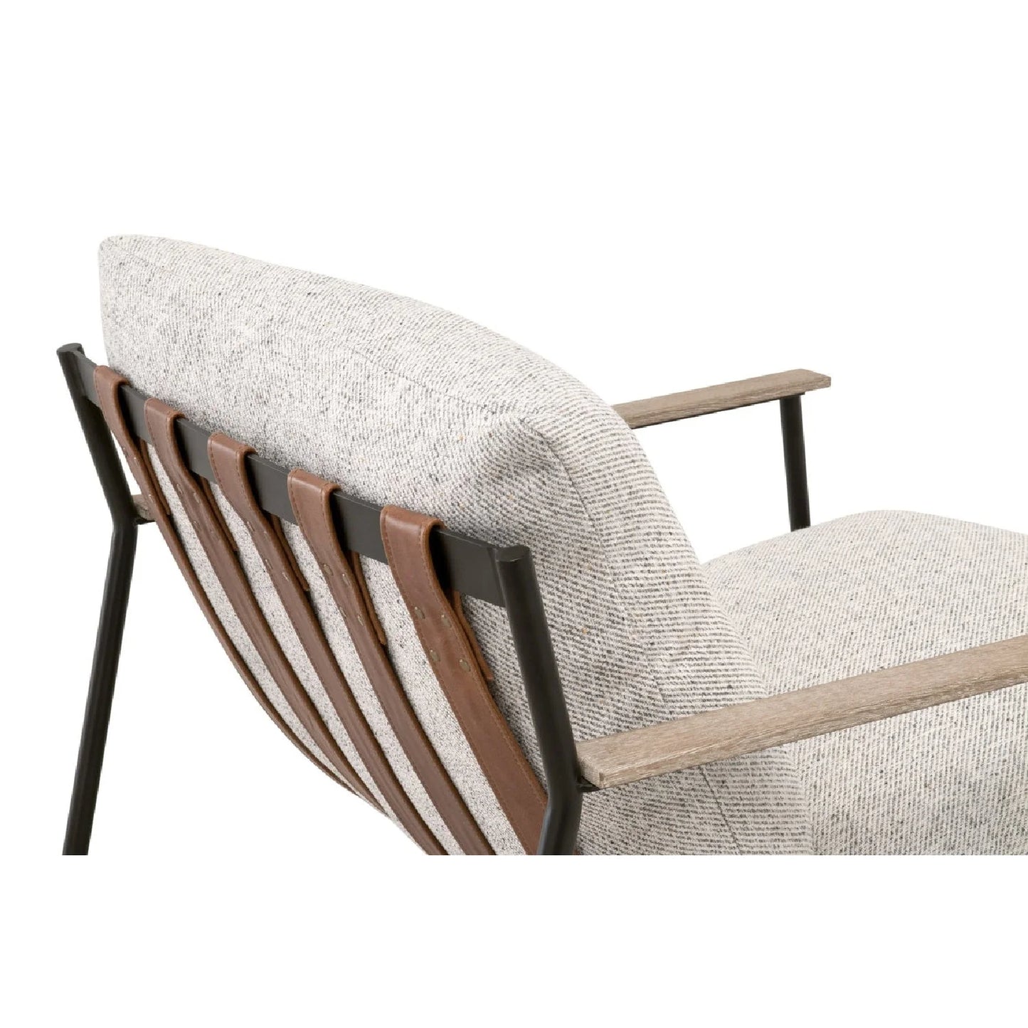 Luxury Brown Leather Lounge Chair Modern European Style for Villa