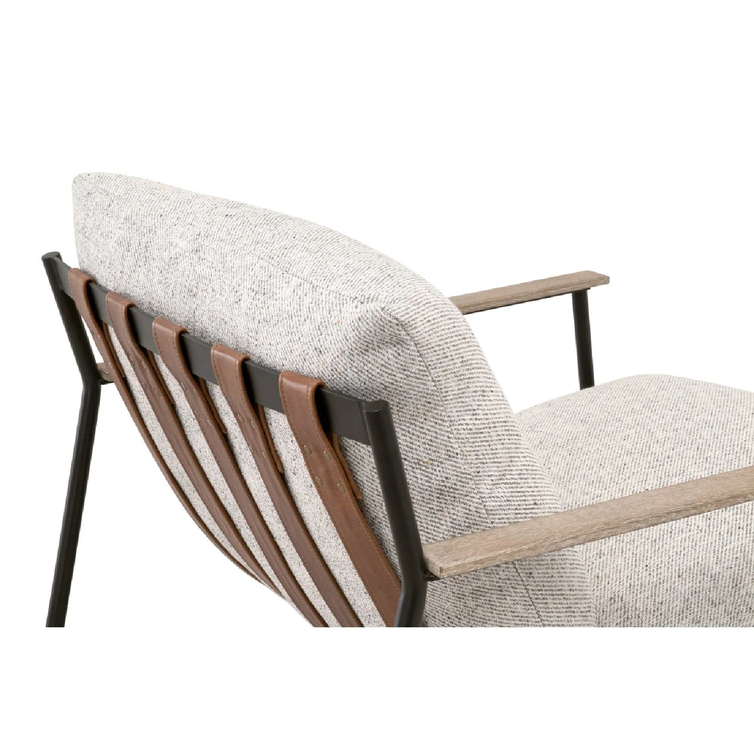 Luxury Brown Leather Lounge Chair Modern European Style for Villa