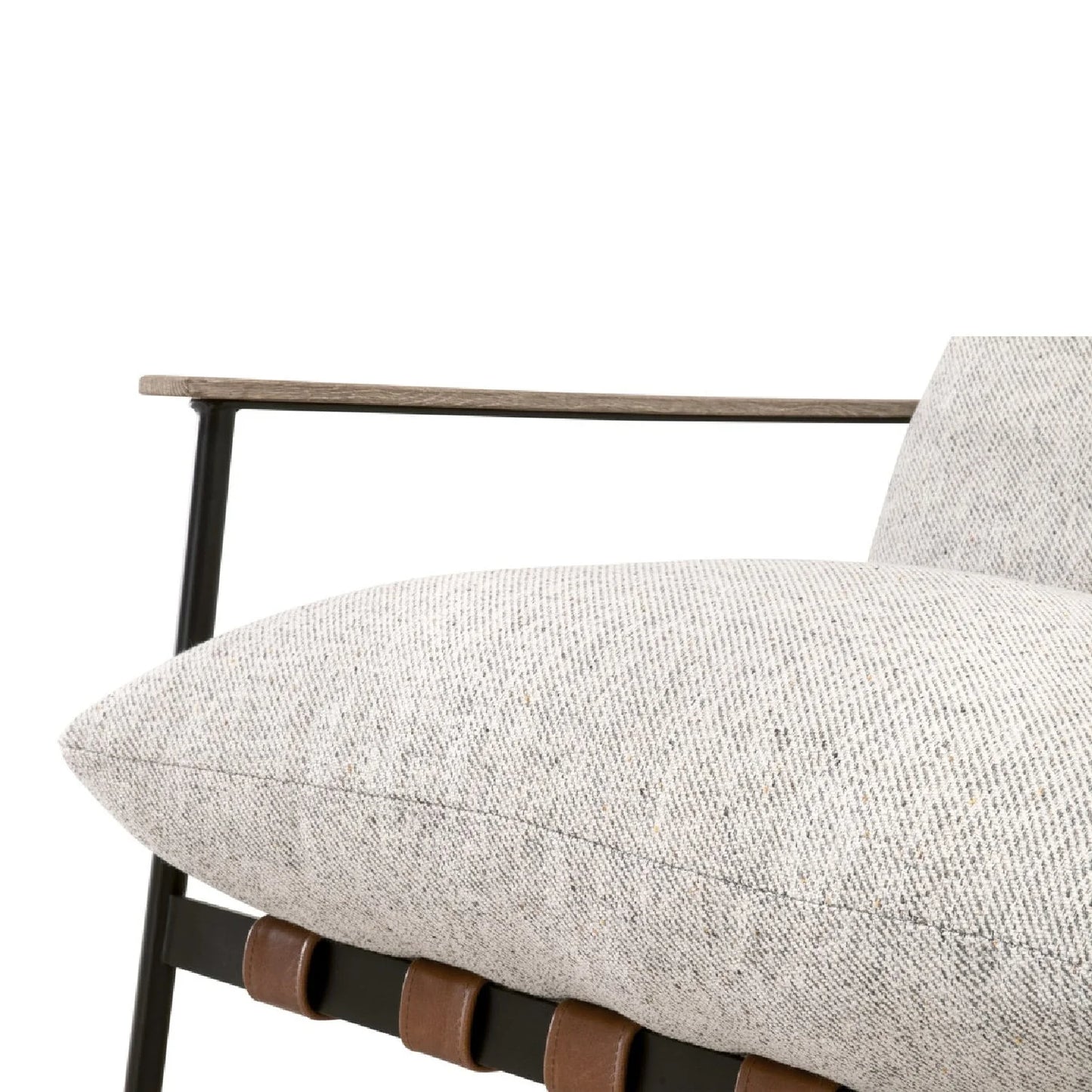 Luxury Brown Leather Lounge Chair Modern European Style for Villa
