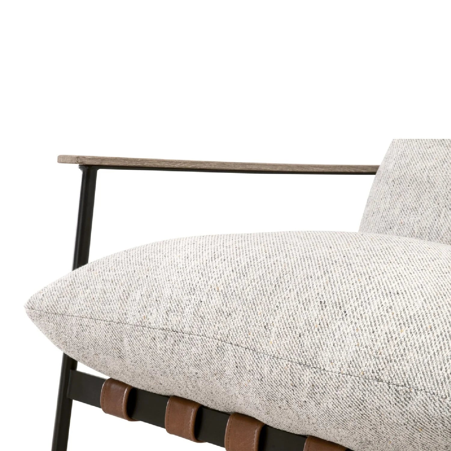 Luxury Brown Leather Lounge Chair Modern European Style for Villa