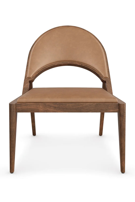 Luxury Brown Leather Lounge Chair Modern Italian Style for Villa