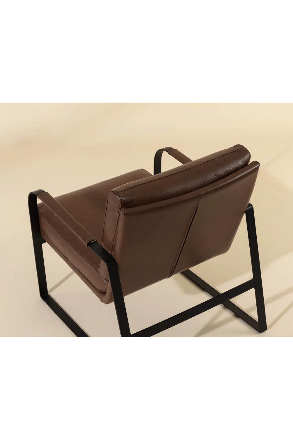 Luxury Brown Leather Lounge Chair Modern Italian Style for Villa