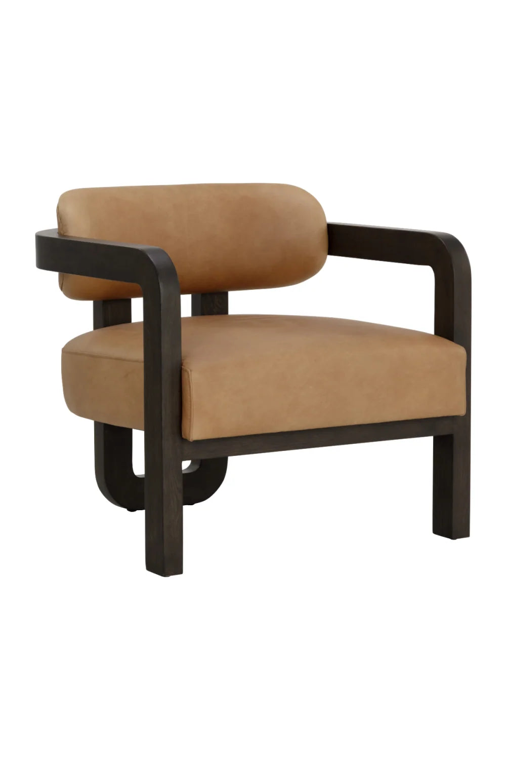 Luxury Brown Leather Lounge Chair Modern Italian Style for Villa