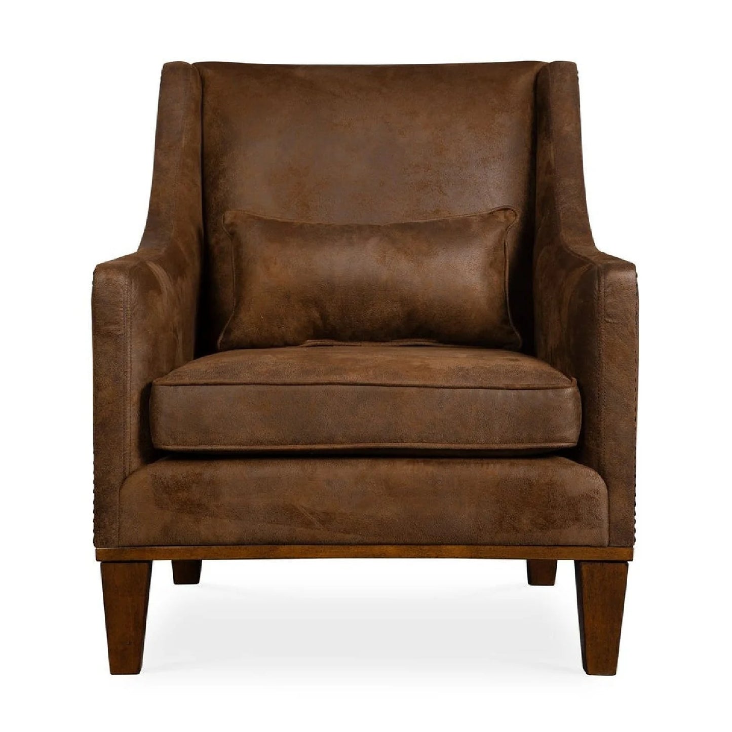 Luxury Brown Leather Lounge Chair Modern Italian Style for Villa