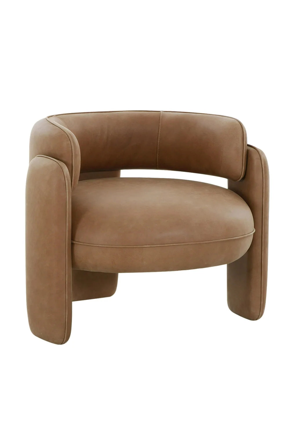 Luxury Brown Leather Lounge Chair Modern Italian Style for Villa