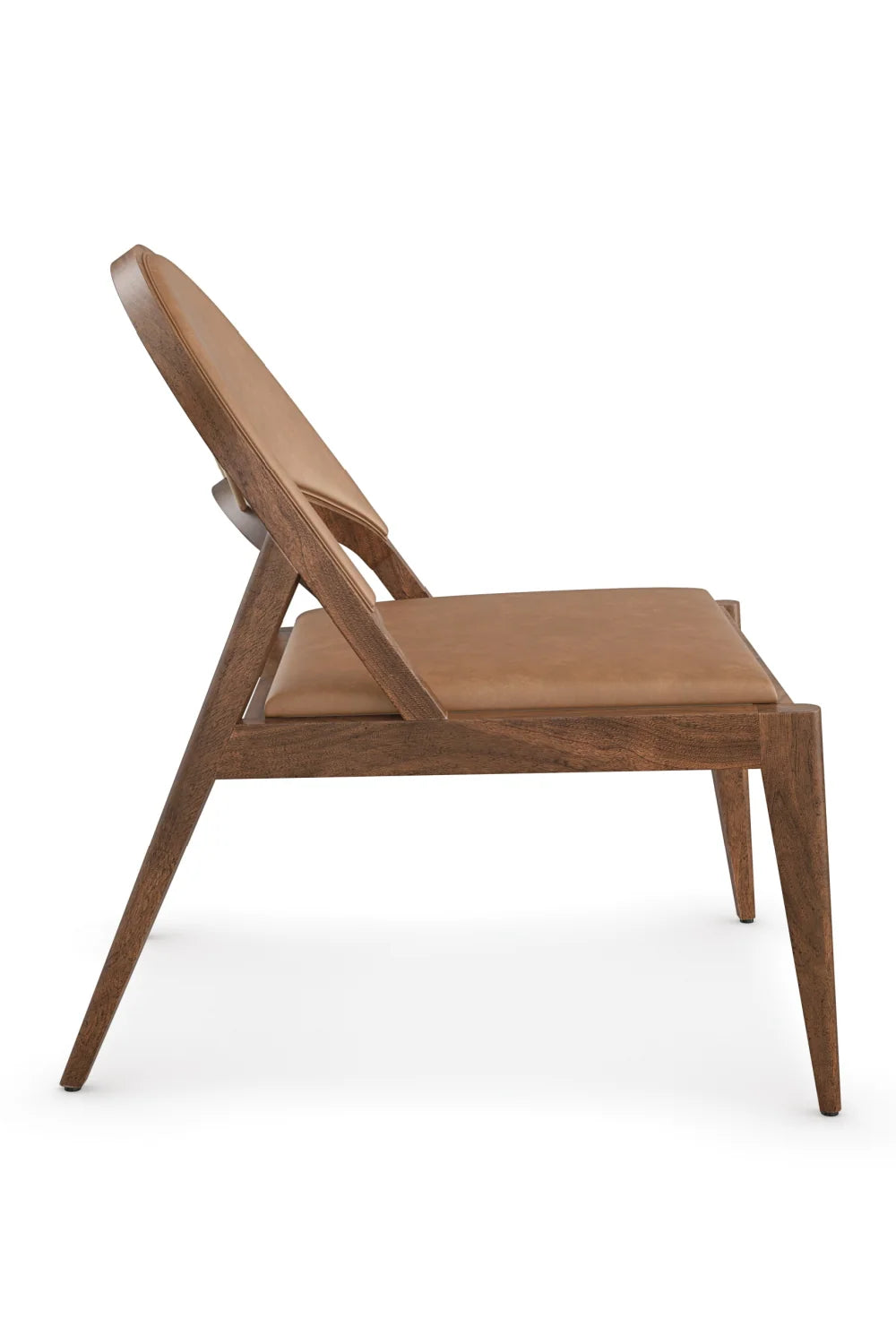 Luxury Brown Leather Lounge Chair Modern Italian Style for Villa