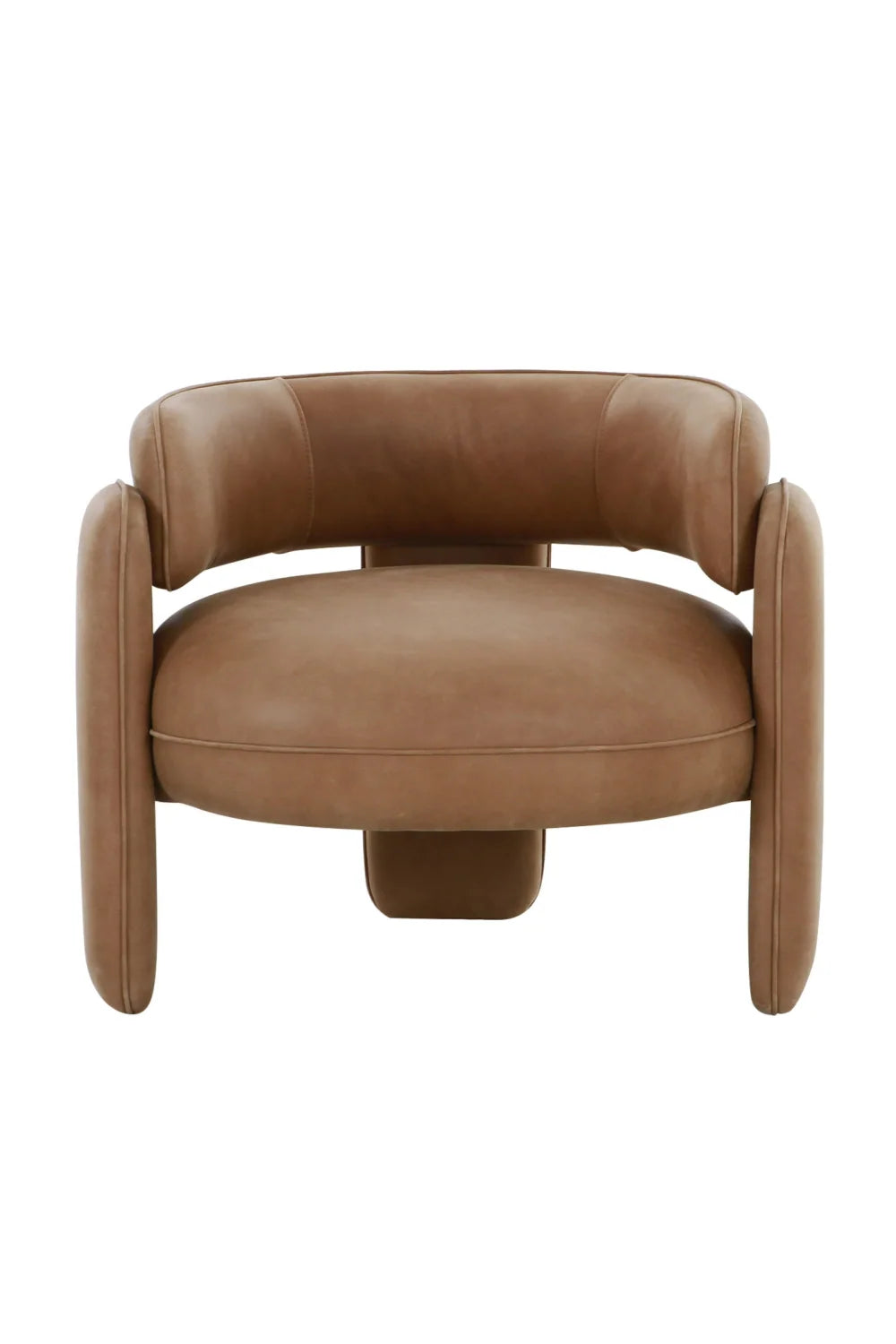 Luxury Brown Leather Lounge Chair Modern Italian Style for Villa