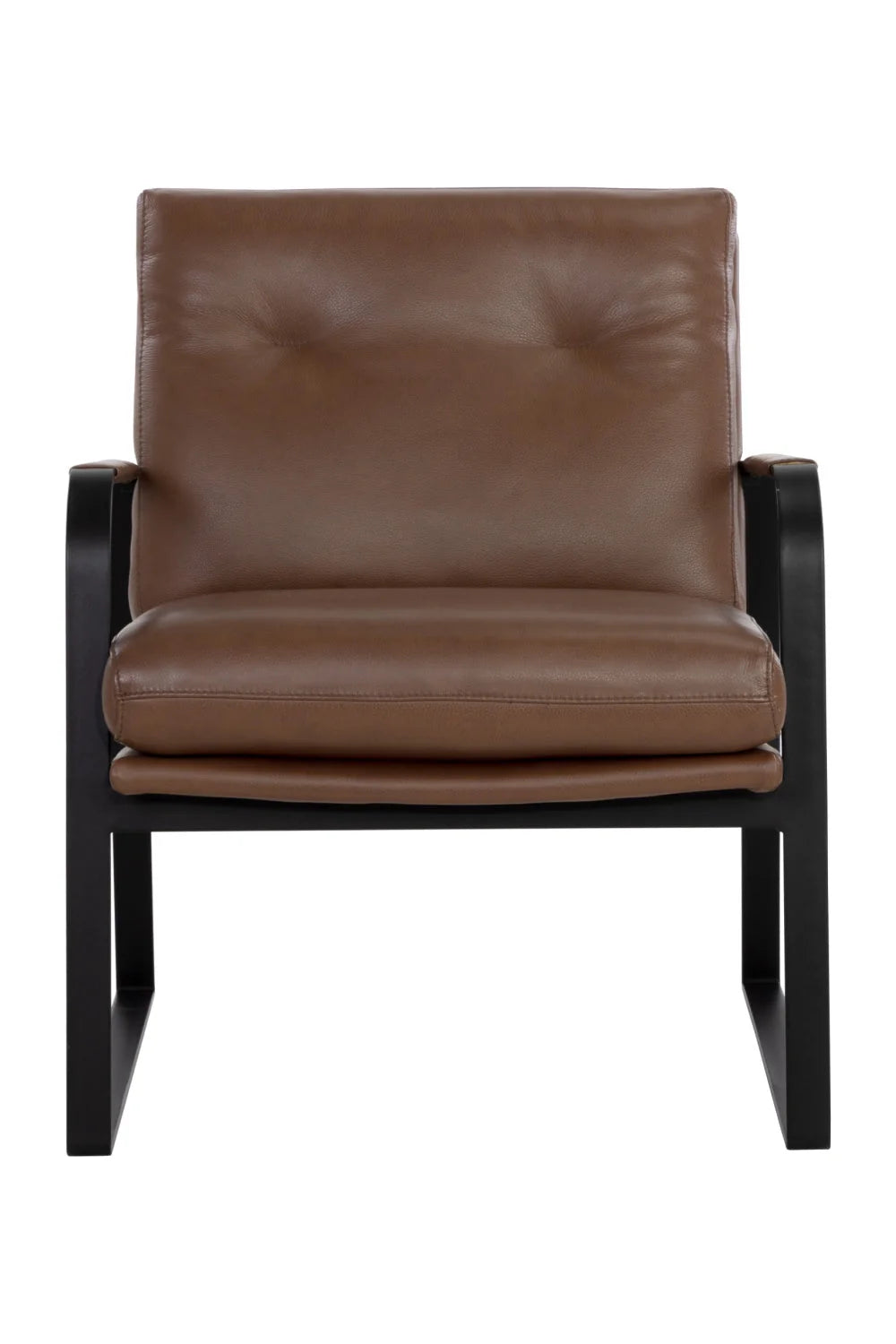Luxury Brown Leather Lounge Chair Modern Italian Style for Villa