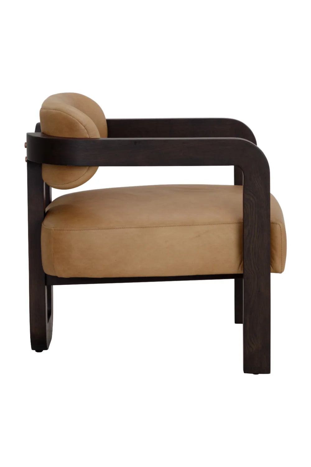 Luxury Brown Leather Lounge Chair Modern Italian Style for Villa