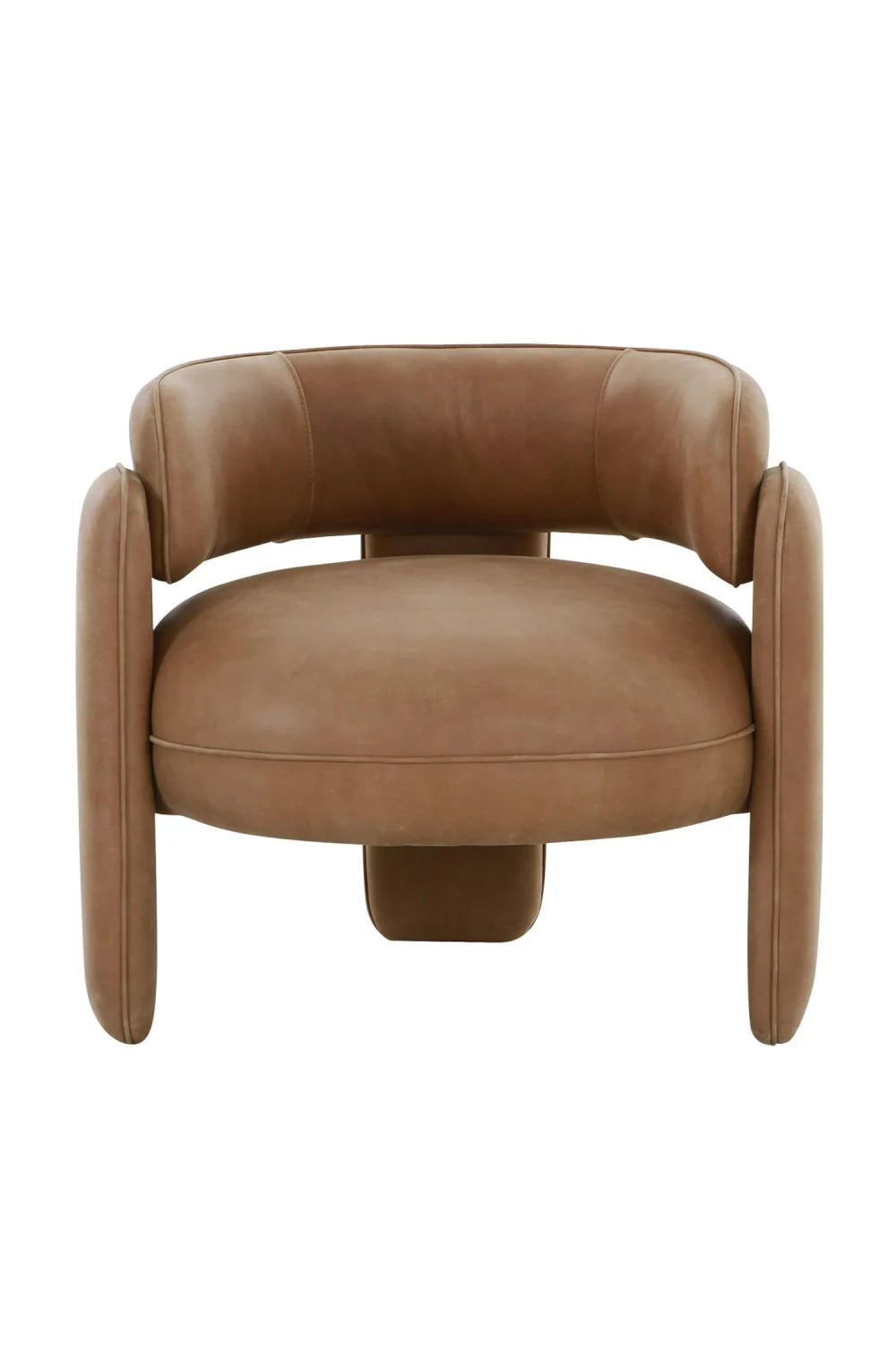Luxury Brown Leather Lounge Chair Modern Italian Style for Villa