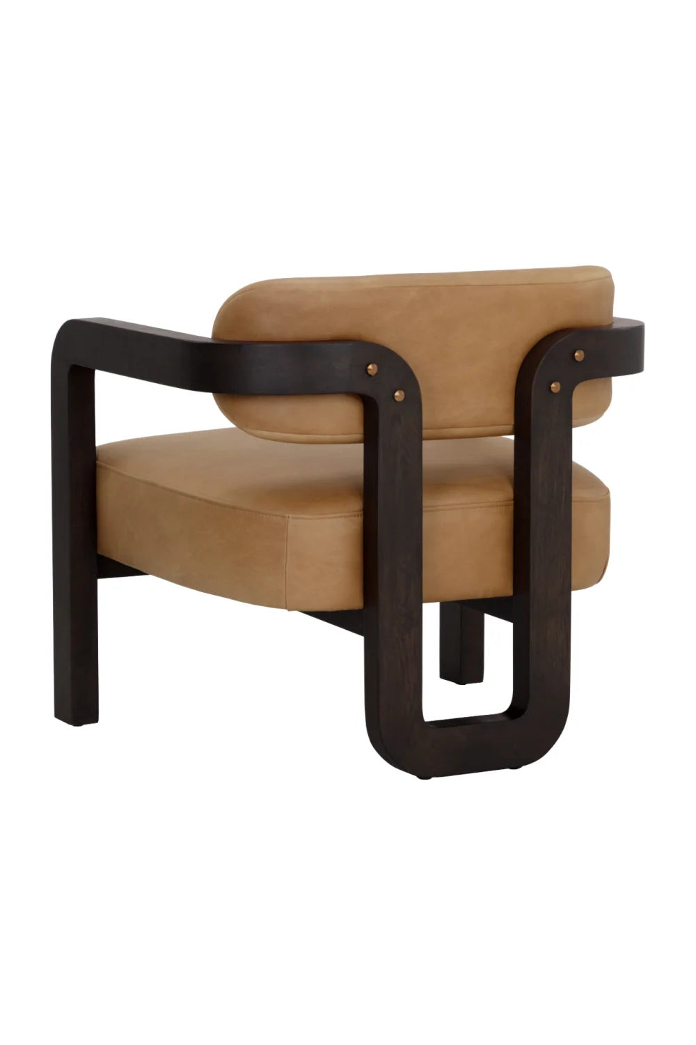 Luxury Brown Leather Lounge Chair Modern Italian Style for Villa