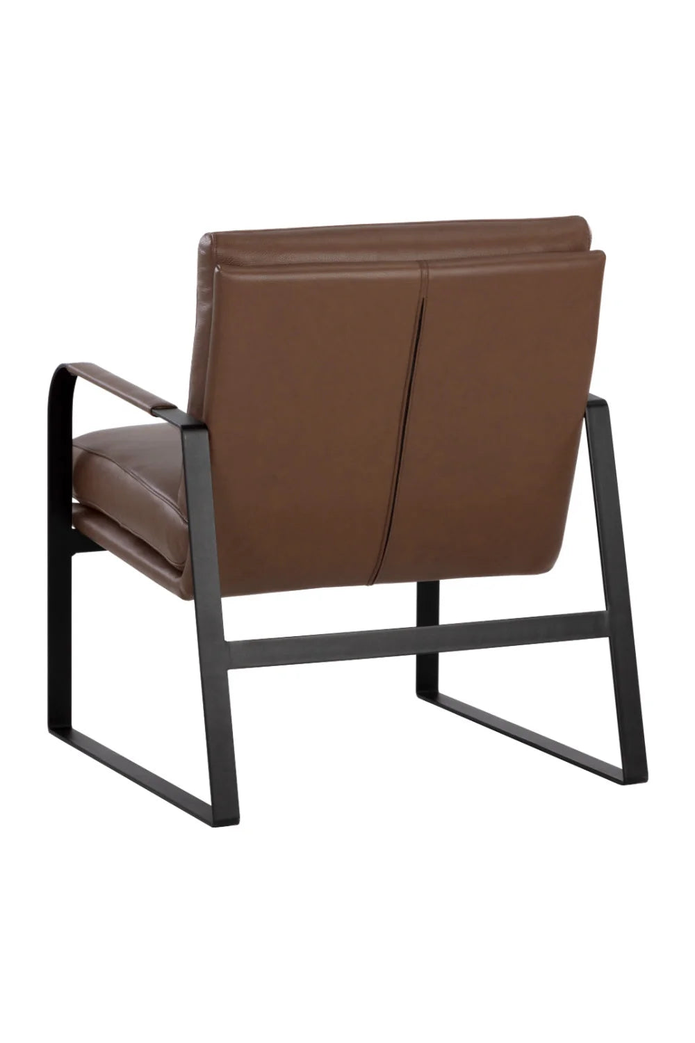 Luxury Brown Leather Lounge Chair Modern Italian Style for Villa