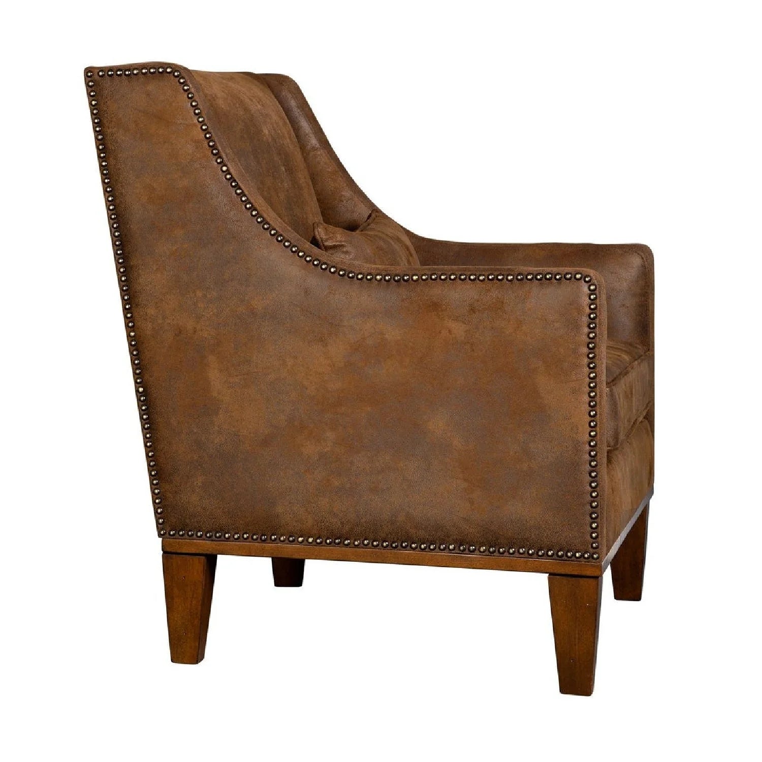 Luxury Brown Leather Lounge Chair Modern Italian Style for Villa